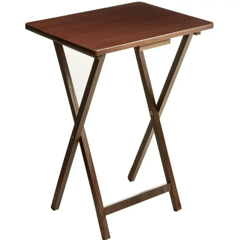 Indoor Single Folding TV Tray Table – Walnut L 19 x W 15 x H 26