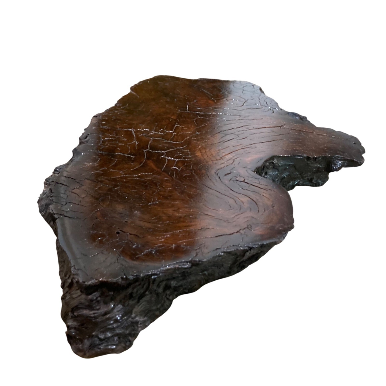 Natural Live Edge Wood Slab Table Top Decor Riser Shelf