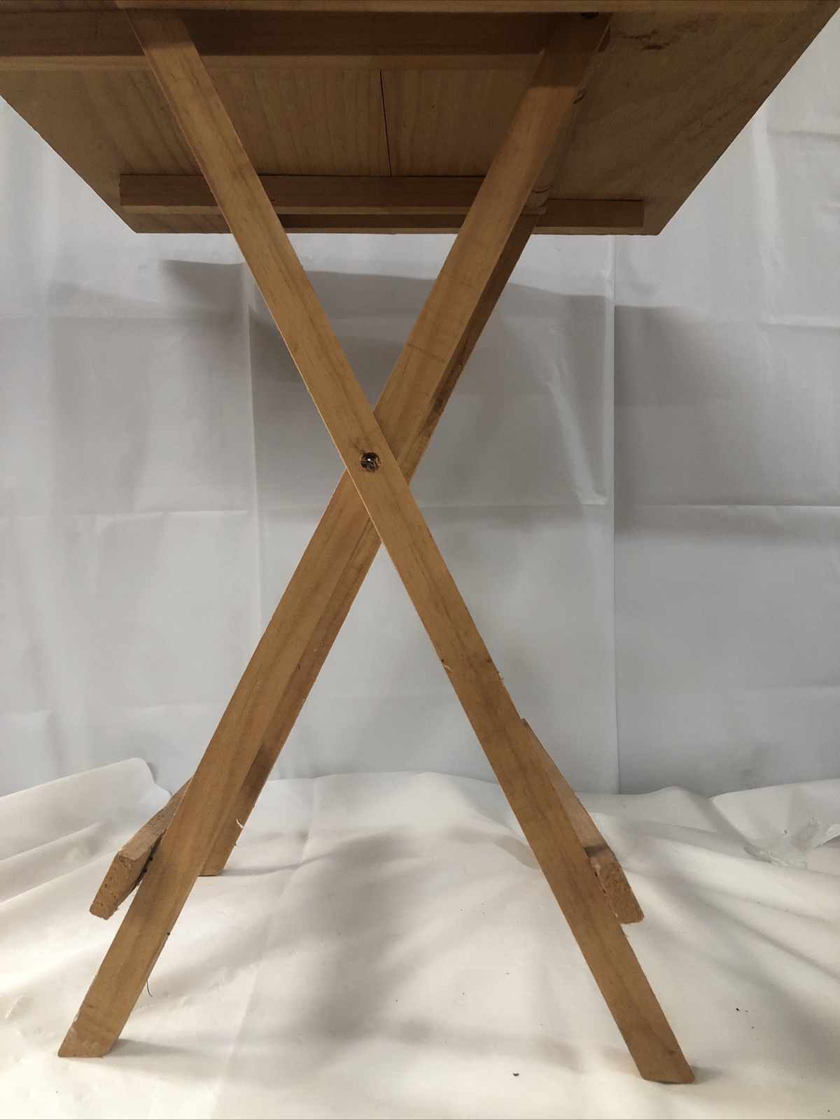 Rare Handmade Cedar Folding Table W/design Wooden End table light weight