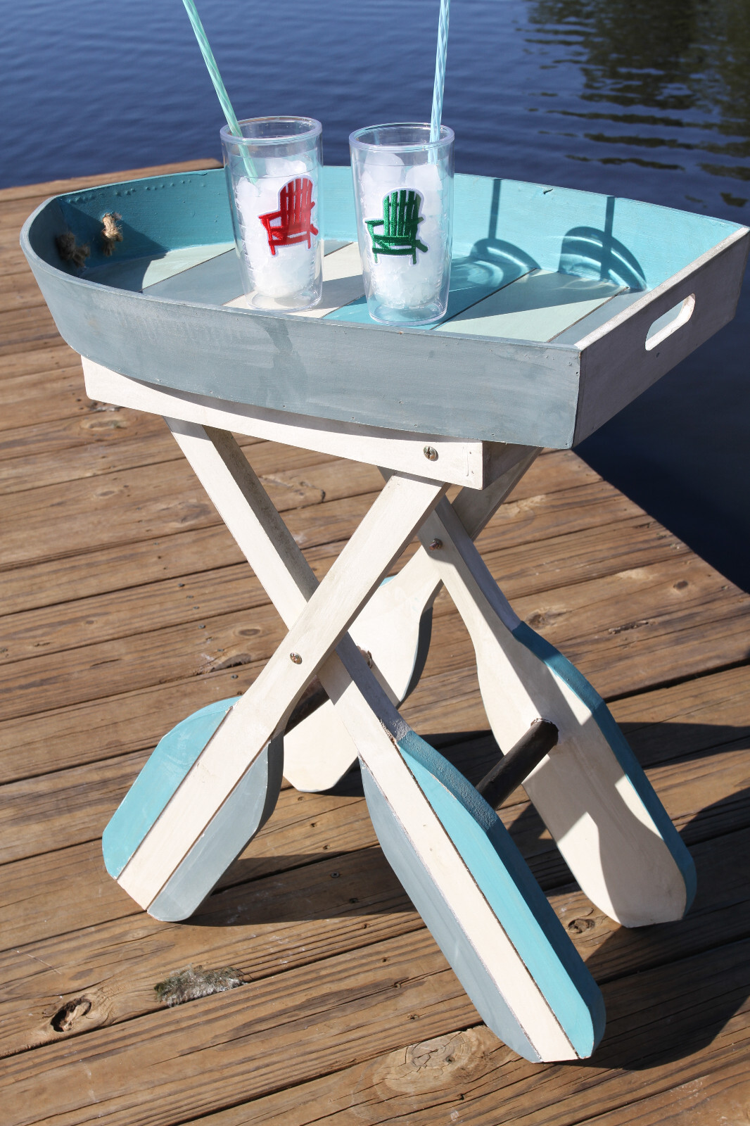 Foldable Boat Shape Side Table For Your Sunroom, Deck Or Patio,all occasion gift