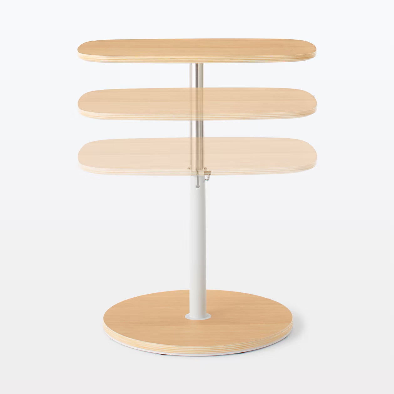 MUJI Side Table Adjustable Height 19.6 x 15.7 x 14.5-22.8in NEW oak wood