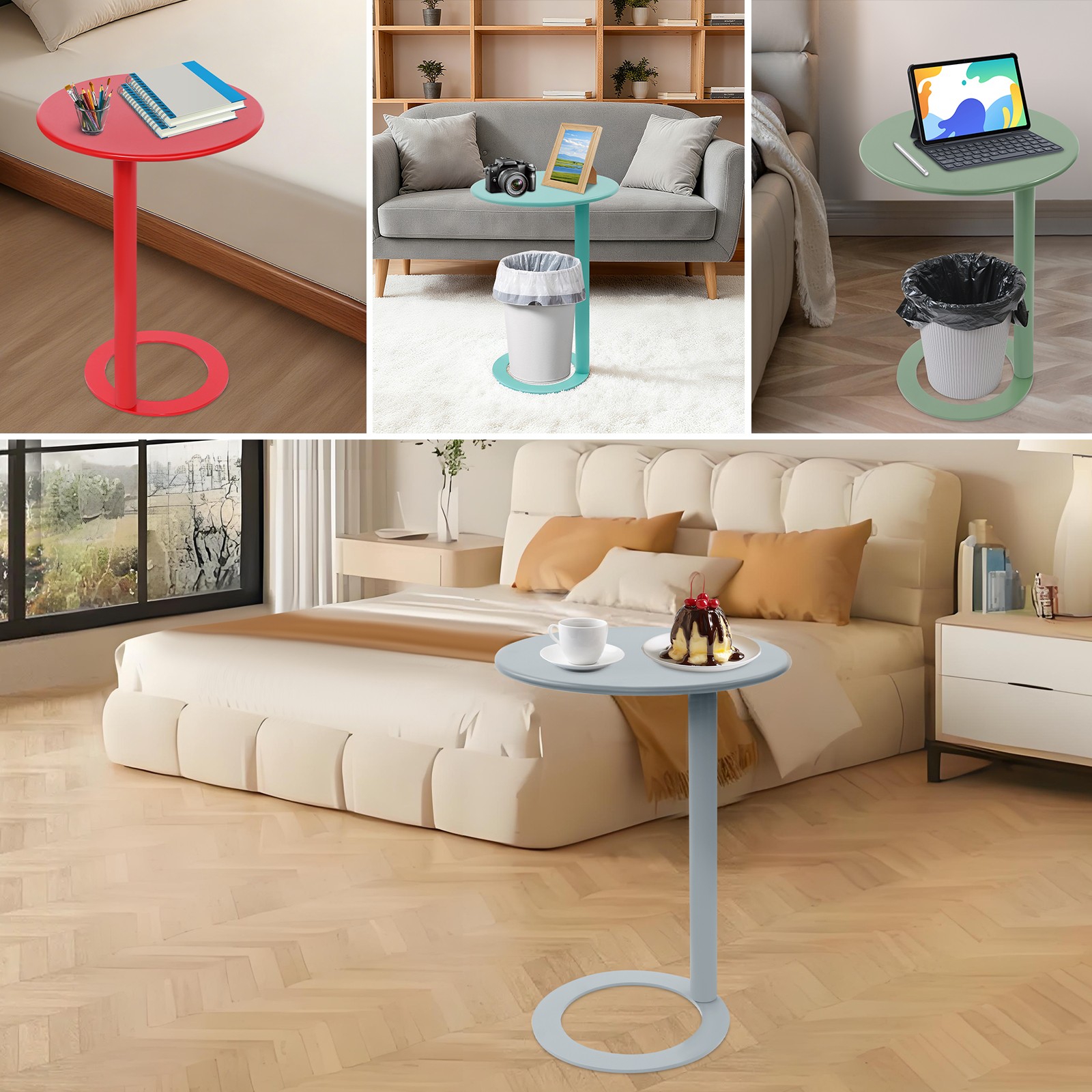 C-Shaped Round Side Table, C-Shaped Coffee Table, C-Shaped Side Table With O-Sha