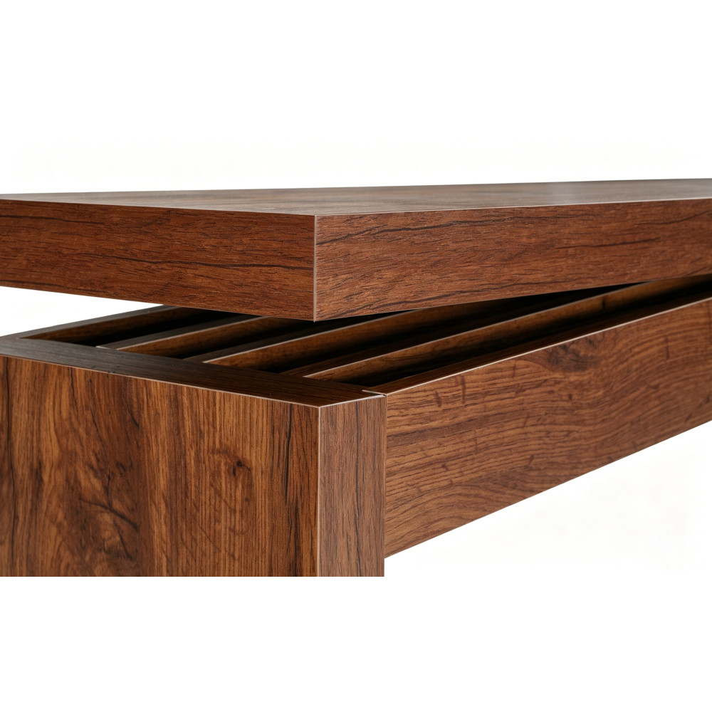 Slim Console Table with Geometric Inlay, Modern Entryway Sofa Table for Hallway