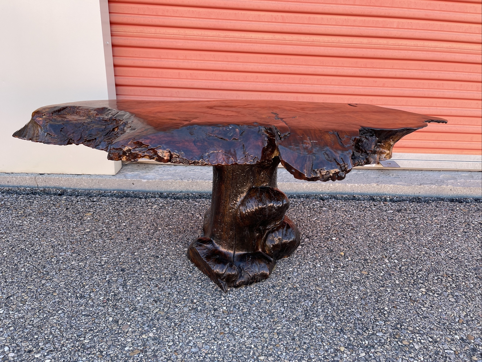 Natural Edge Polyurethane Coffee End Table Cedar Tree Log Stump Burl
