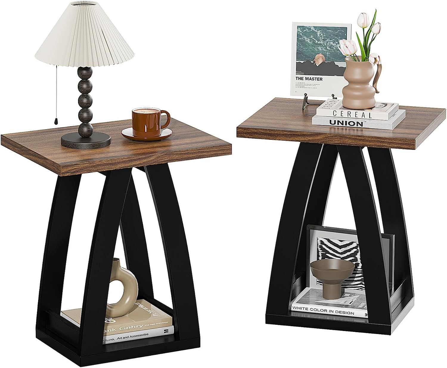 Modern End Table with Shelf – Stylish Nightstand for Living Room & Bedroom