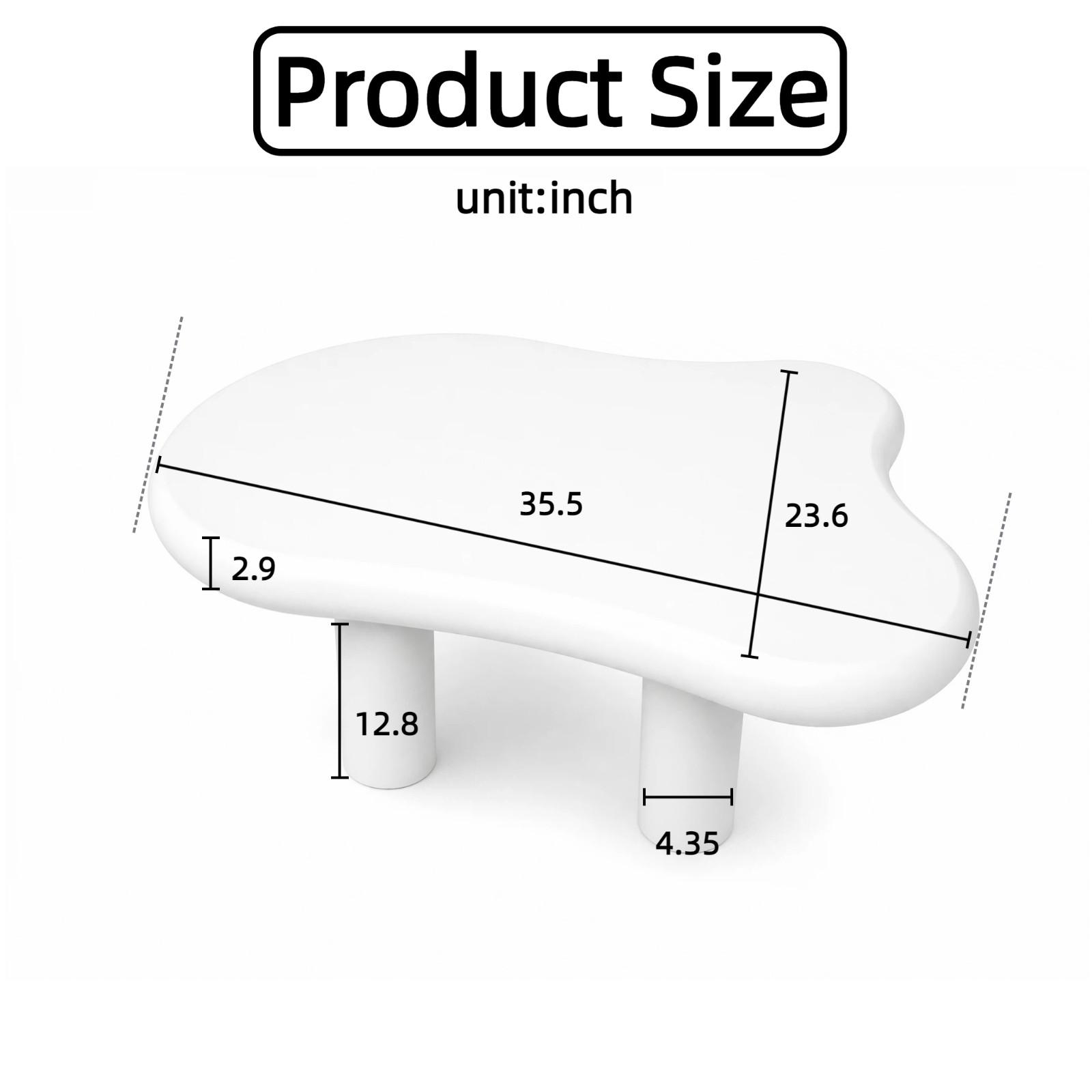 HXXYOYO Cloud Coffee Table, Cream Style White Table, Suitable for Living Room…
