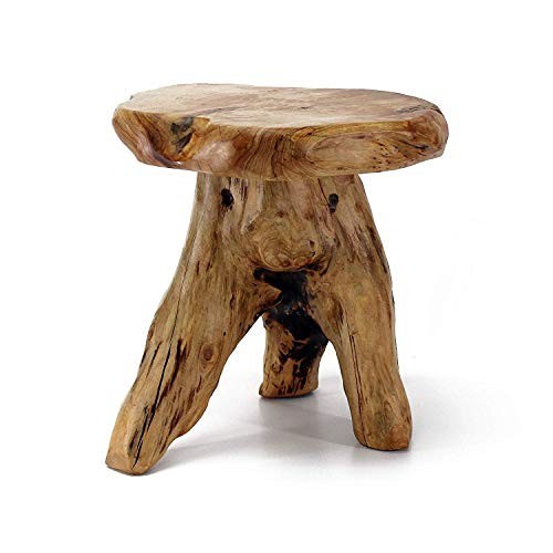 Natural Cedar Stump Stool 14″ – Live Edge Side Table, Plant Stand, Nightstand, G