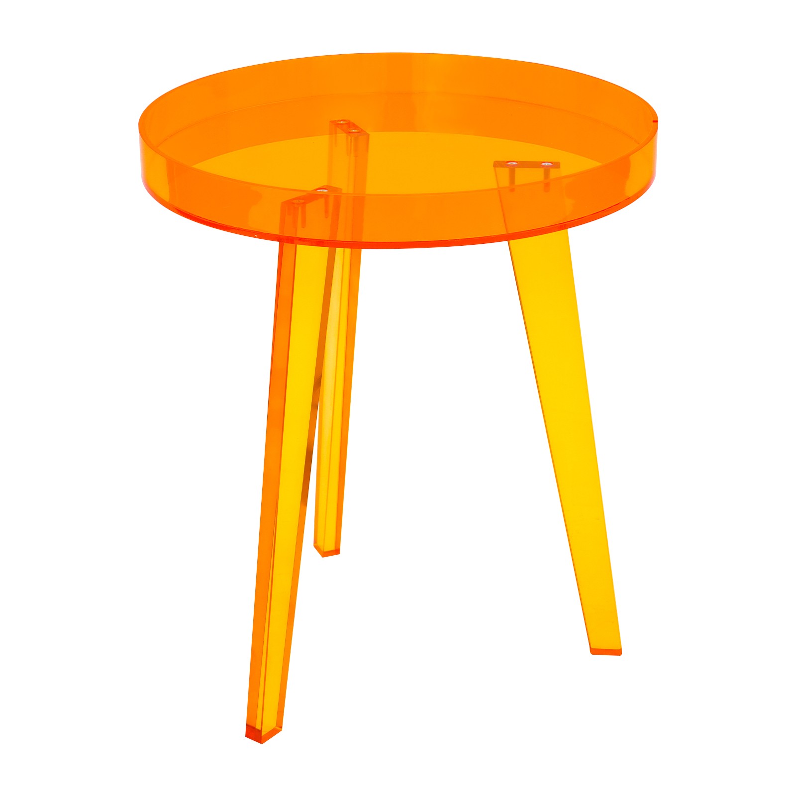 Orange Acrylic Side Table Side Table, End Table for Living Room, Bedroom