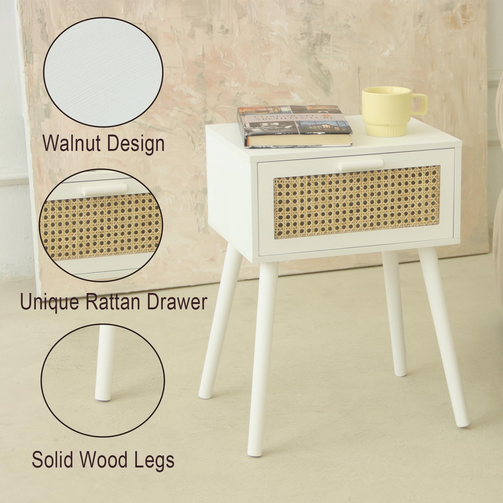 AWASEN White Rattan 12 inches x 15.8 x 22 inches,