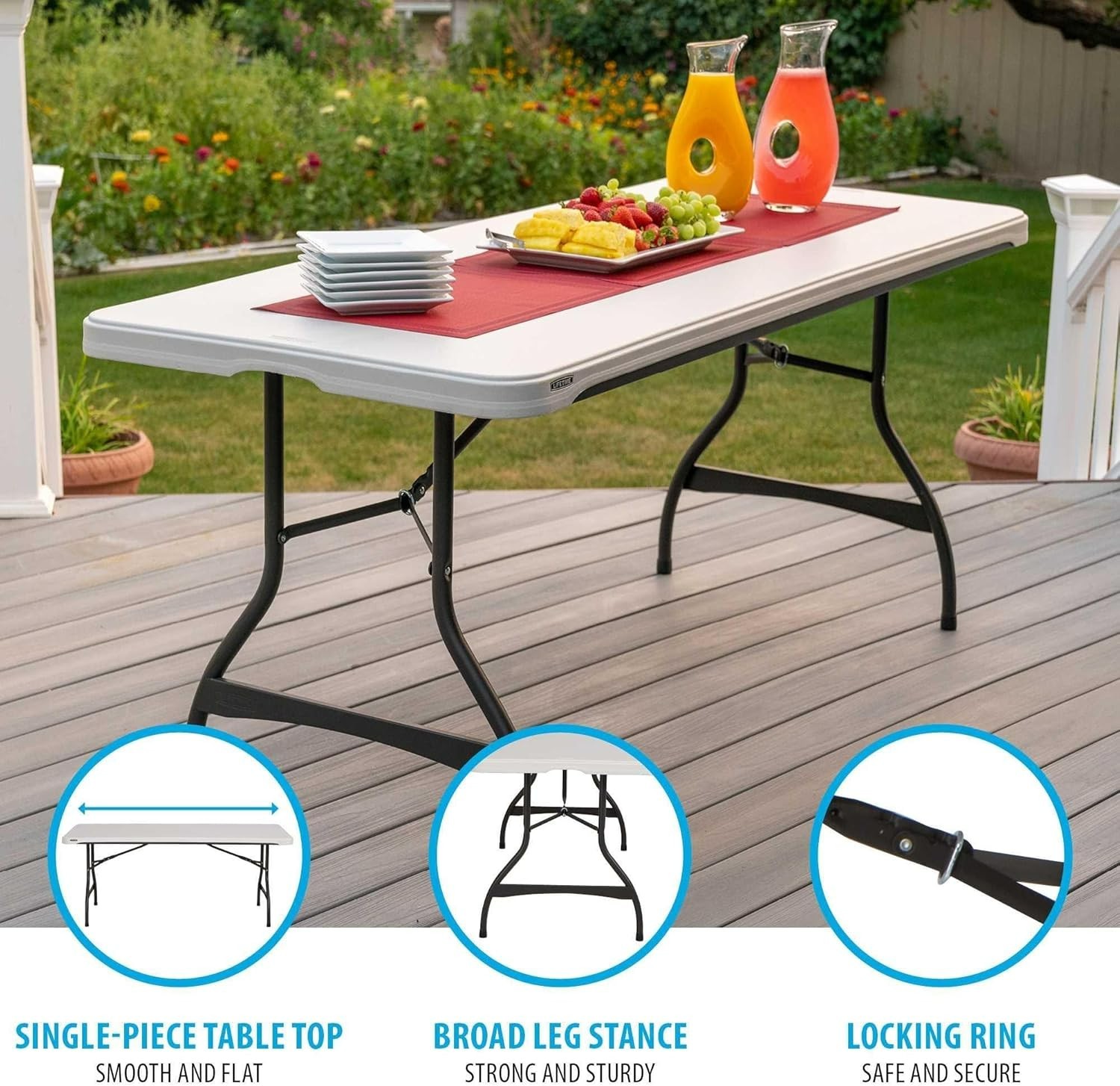 6 Foot Commercial Nesting Folding Table Almond Color
