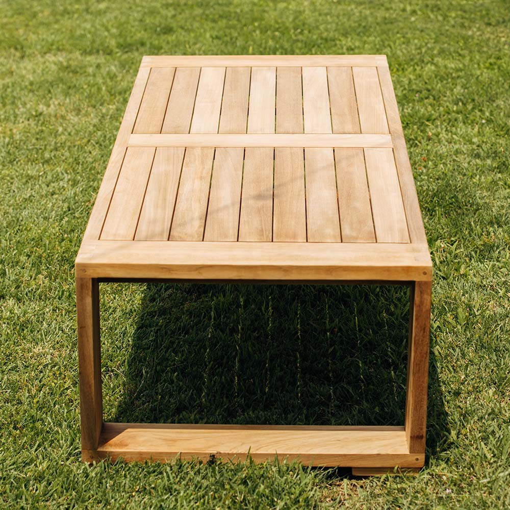 Ash & Ember Sierra Grade A Teak Coffee Table, 16″ Tall Outdoor Accent Table