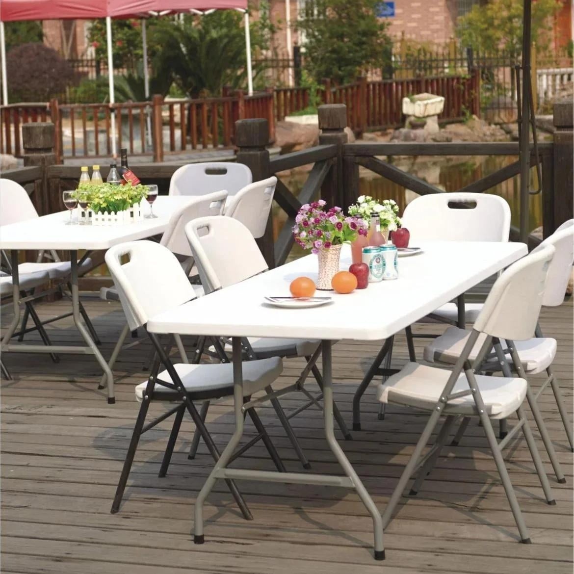 6FT Foldable Plastic Table Indoor Outdoor Dining Table White Free Ship