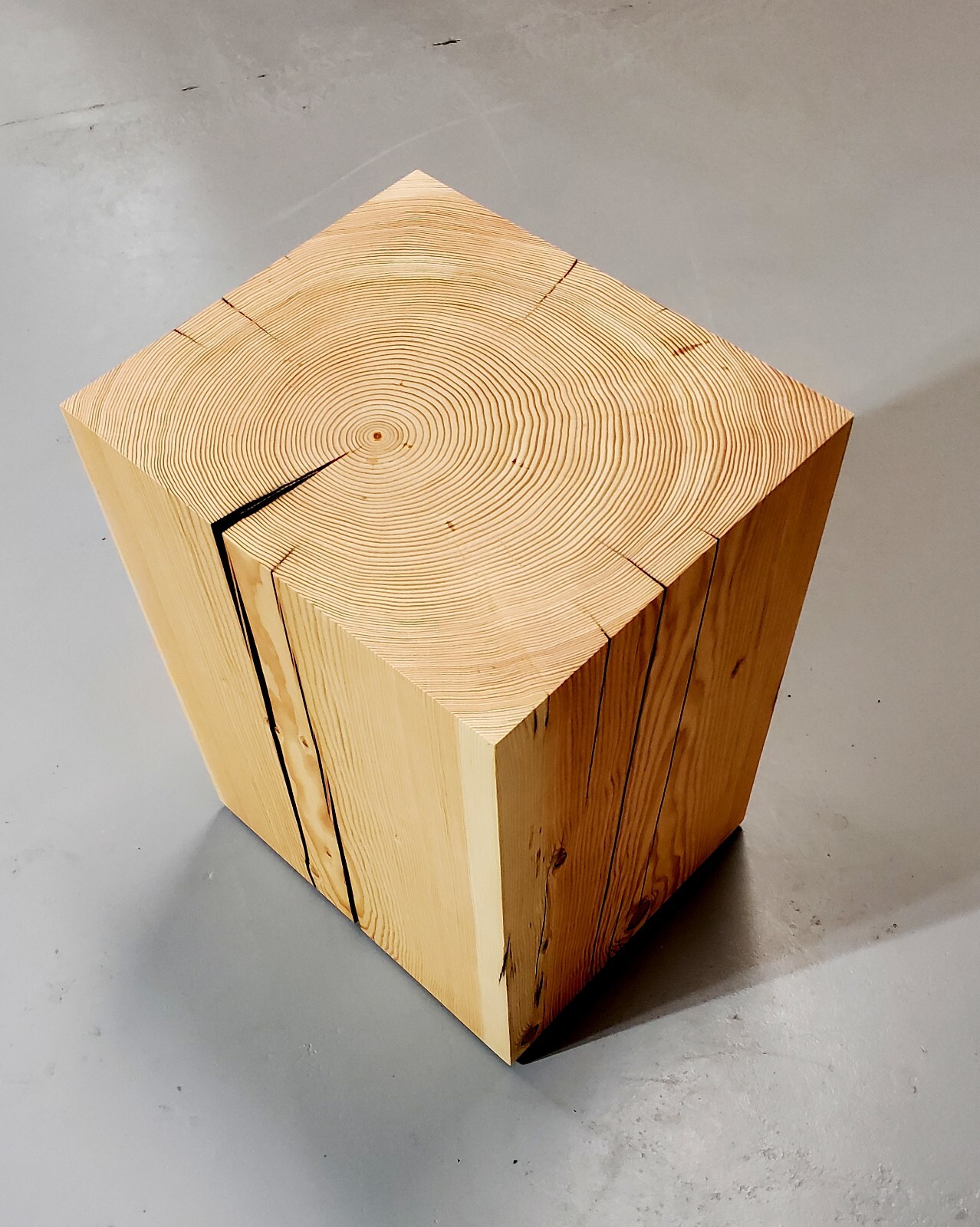 Modern wood timber block tree stump side table stool