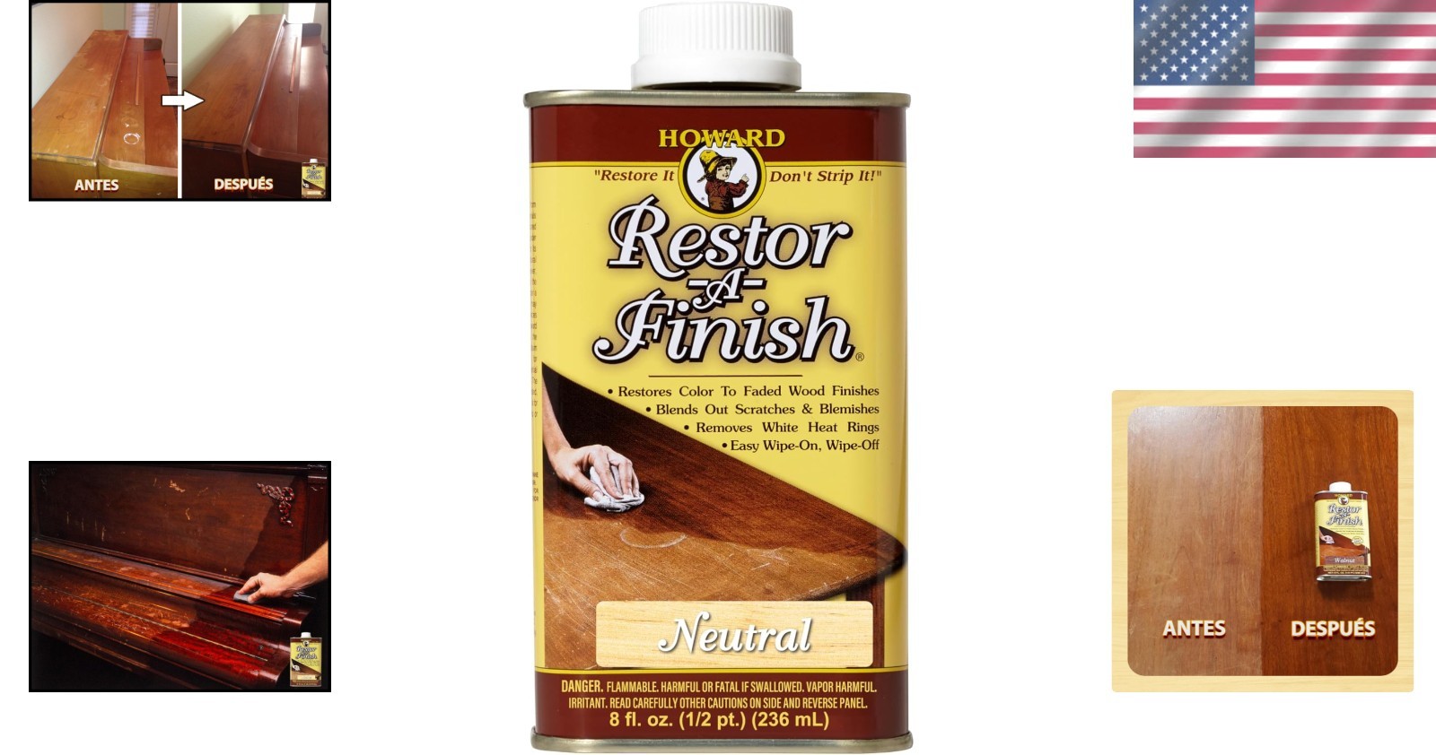 Restor-A-Finish, Neutral, 8 oz – Essential Solution for Restoring Wood Beauty