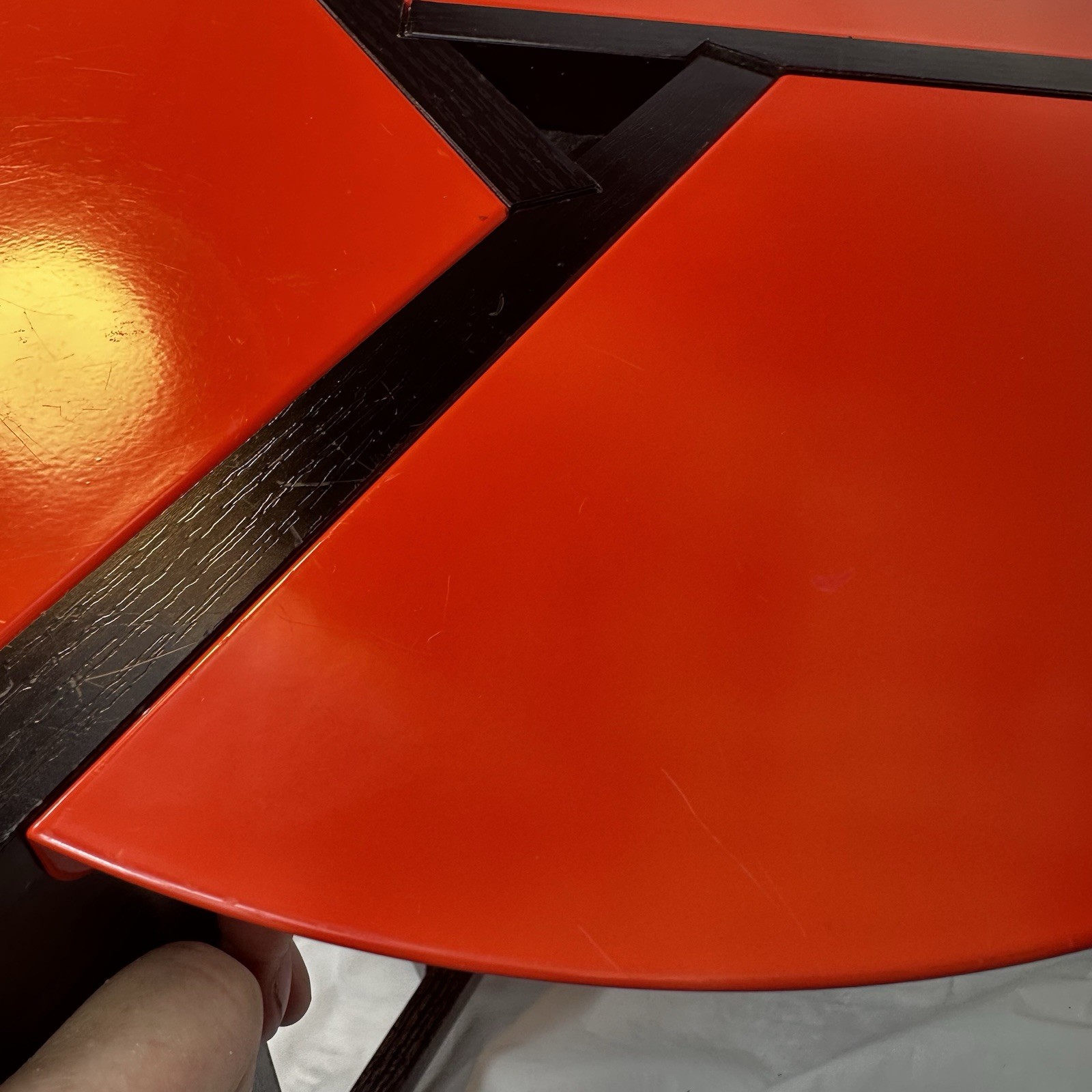 Postmodern Italian Style Accent Table Red Black Memphis Modern Geometric Table