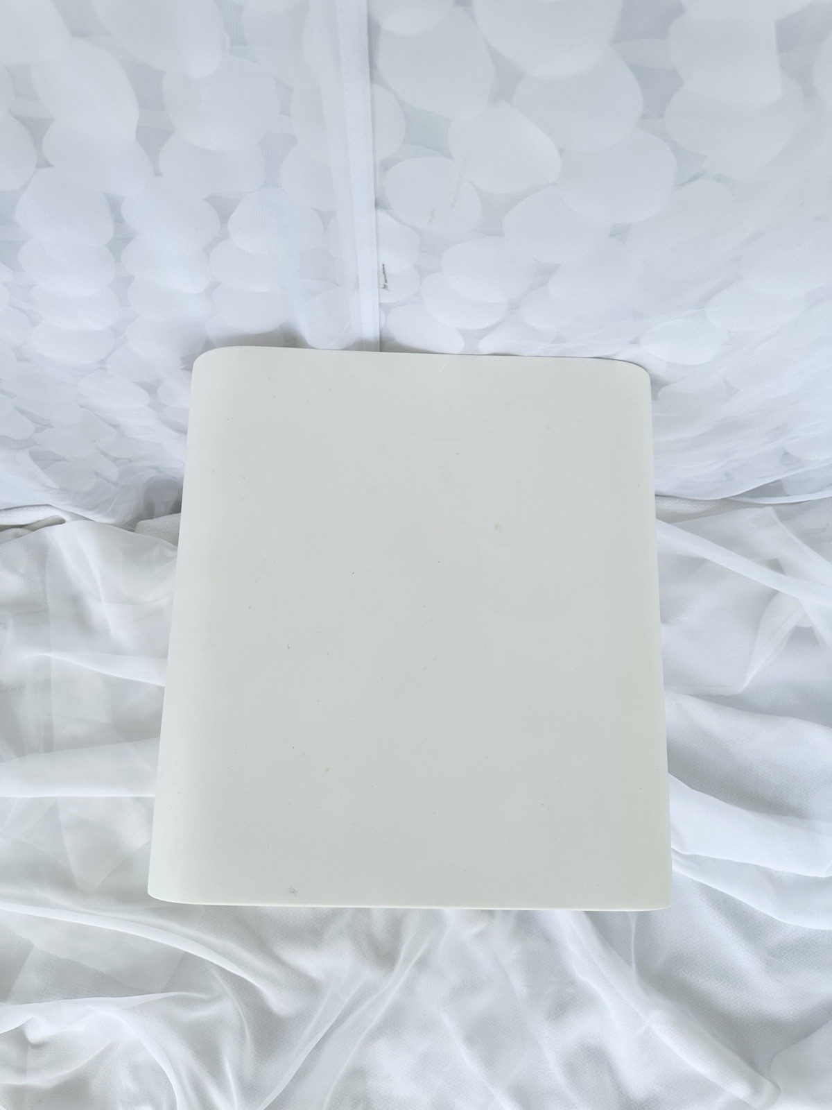 Vintage White Square MODERN CONTEMPORARY End Table OPEN Corian Stone Art Display
