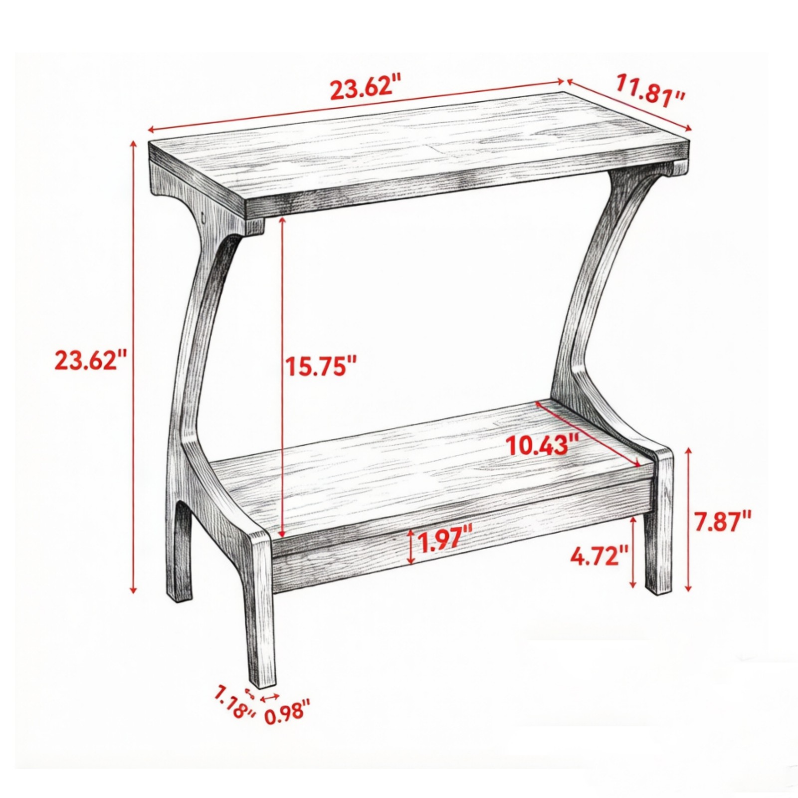 Solid Wood End Table Side Table Sofa Table