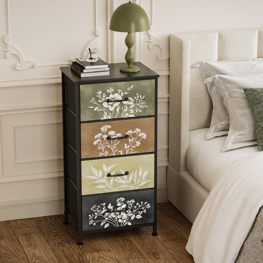 Tohomeor Vintage Dresser 11.8D x 15.8W x 31.5H (4 Drawers), Multi Color