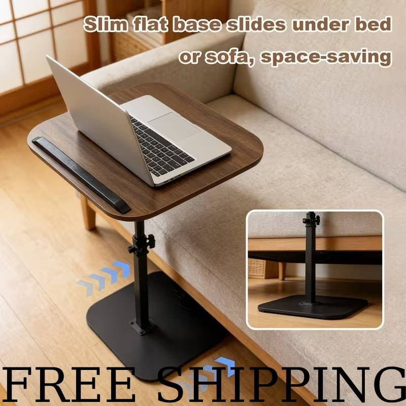 Collapsible C-shaped Side Table: Adjustable Height for Laptops – Great Gift