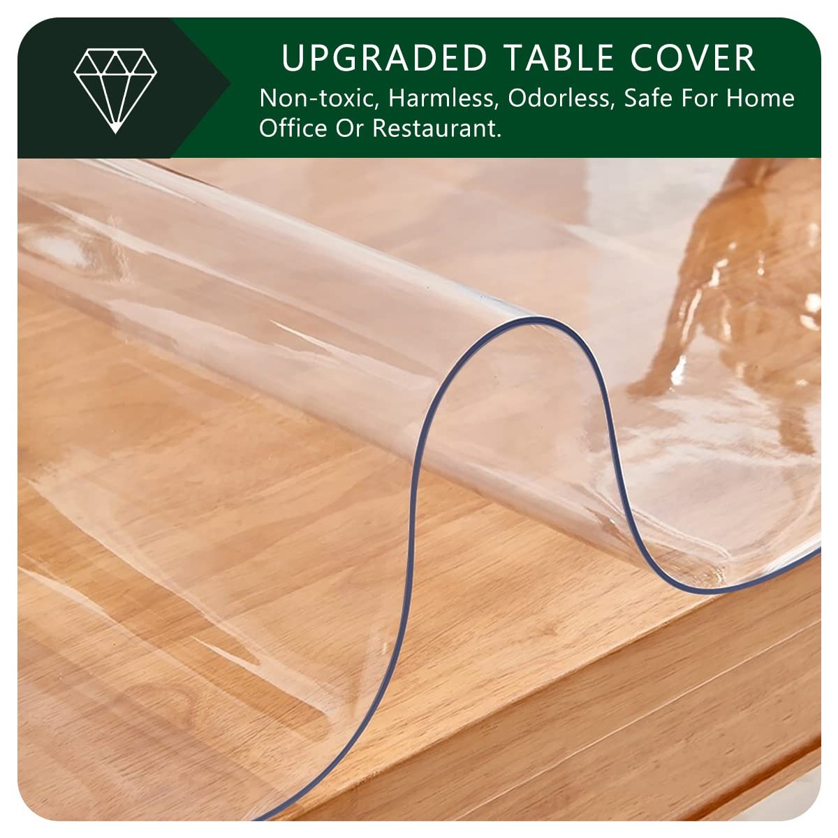 Plastic Table Protector,12×24 Inch,Clear PVC Vinyl,Heatproof,For Wood Furniture
