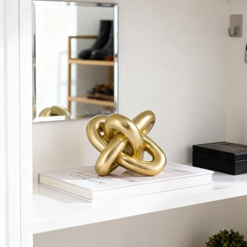 en Knot Statue, Three Knot Sculpture Home Decor Accents, Knot Sculptures Gold