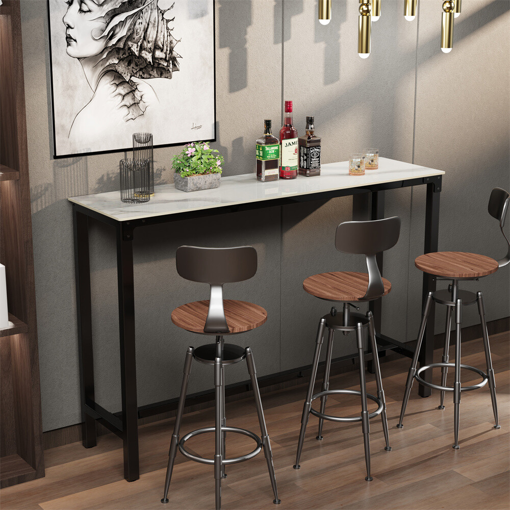 48″ Long Bar Table Easy Clean Breakfast Table Kitchen Counter Table Anti-scratch