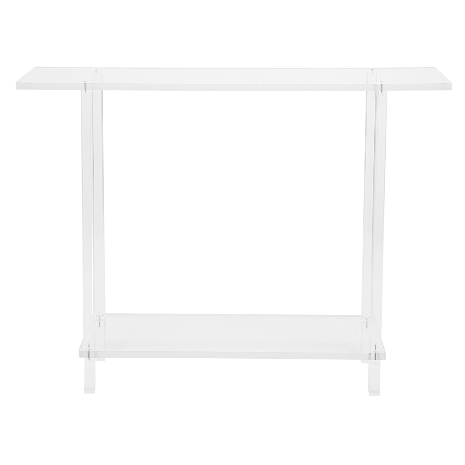 Acrylic Table Clear Entry Table Small Entryway Table W/ Open Shelves 100×80×20cm