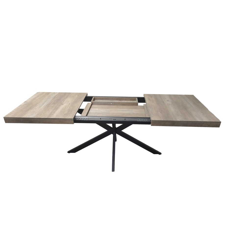55.11″-70.86″Retro Rectangular Stretch Dining Table, Grey Carole Top