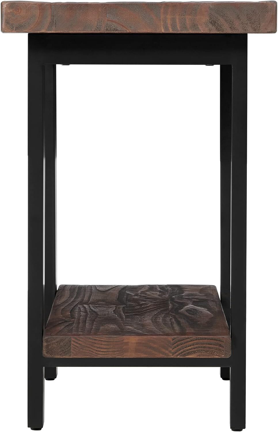 Alaterre Furniture Pomona Metal and Wood End Table, 17 in x 27 x 27 Brown