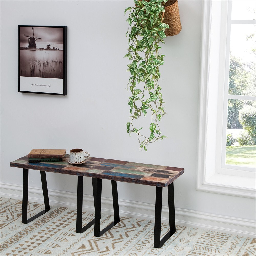 Greenage Side Table Reclaimed Wood Small Accent Coffee End Table Rectangular