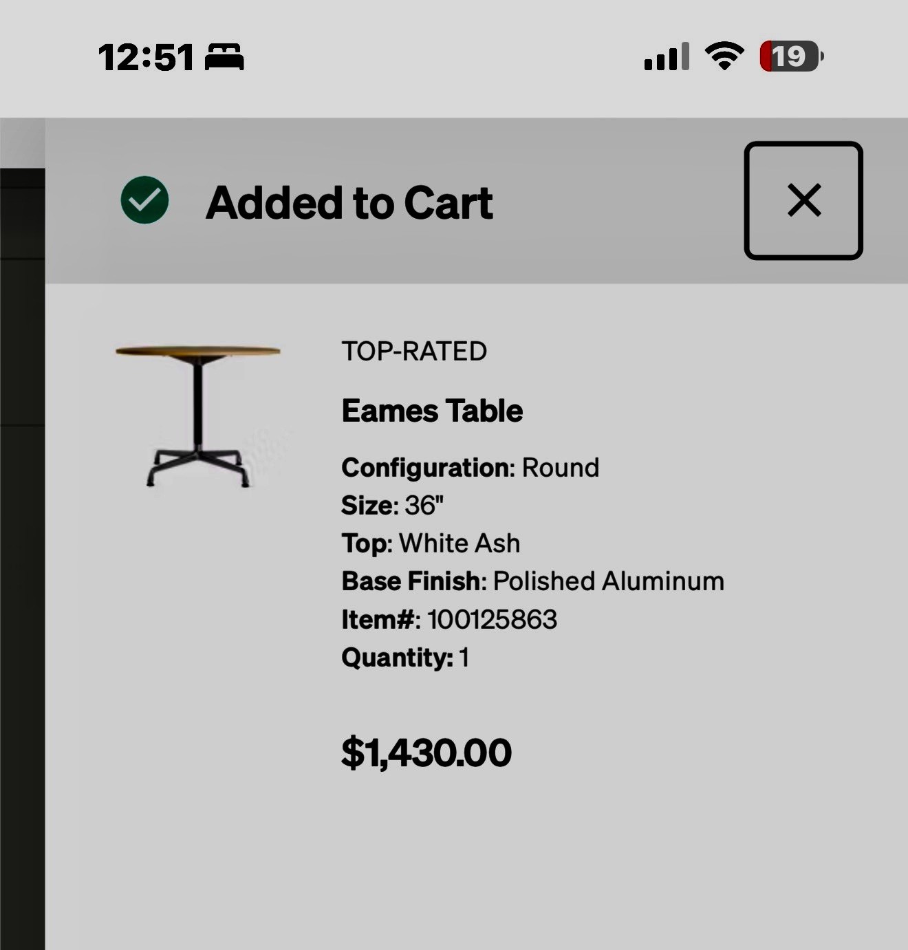 MCM Charles & Eames Herman Miller Round Oak Veneer Contract 36” Brand New