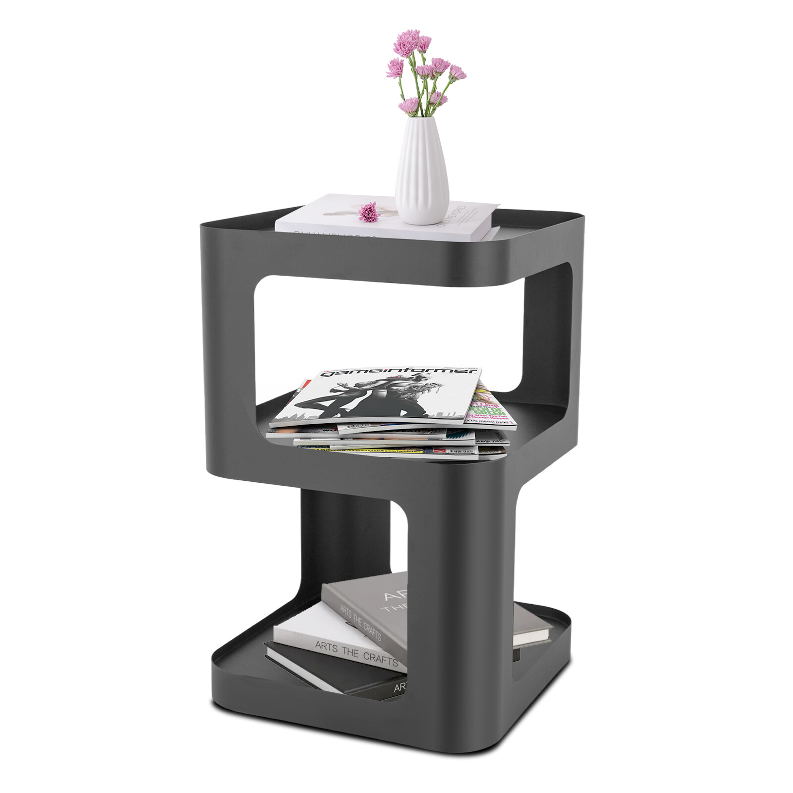 3 Tiers Coffee Table Modern Side Table Sofa Side End Table Bedside Tables Black