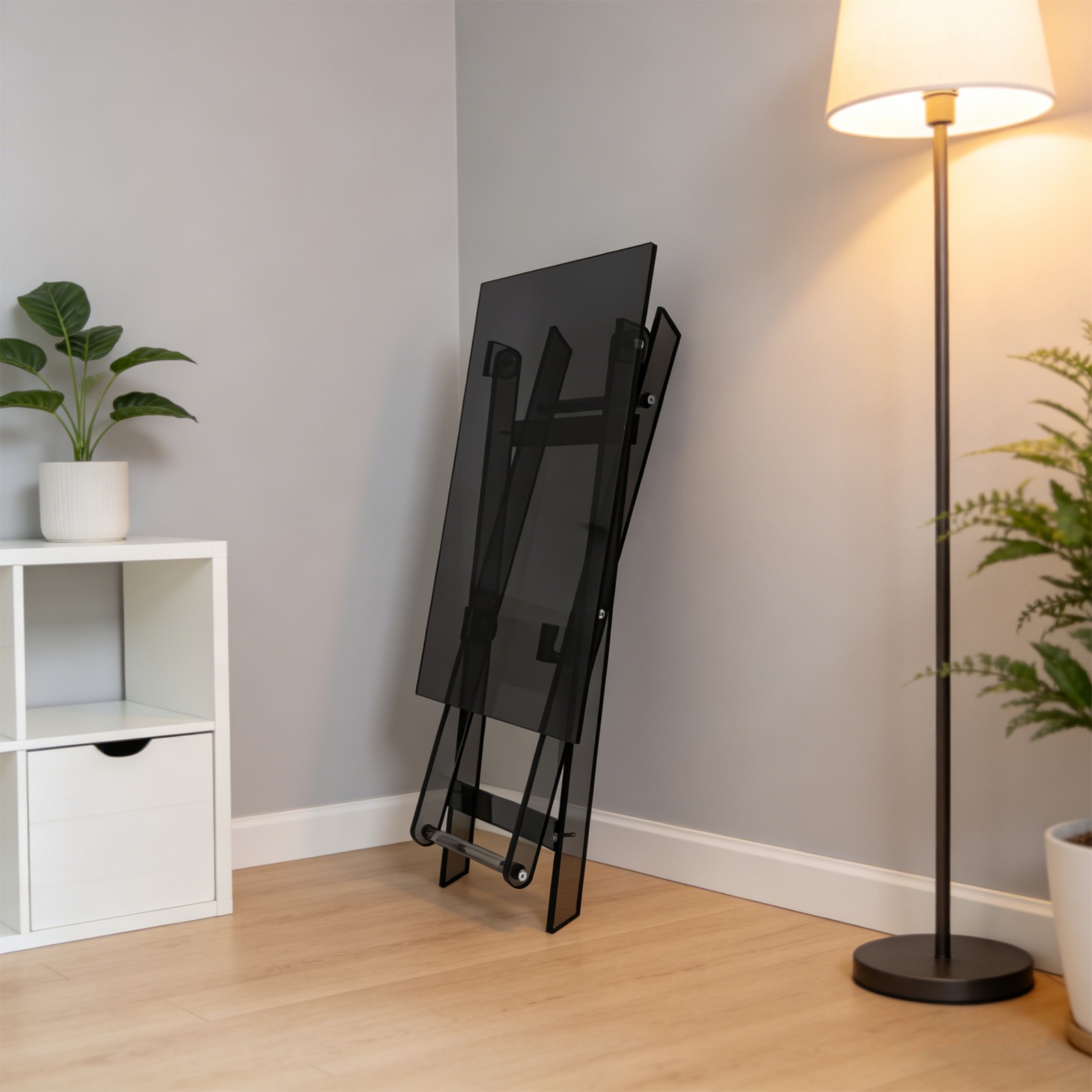 Acrylic Folding Table, Foldable TV Dinner Table, Folding Bed Desk-Space Saving