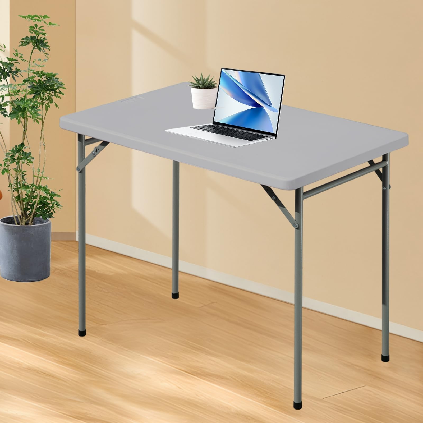 New Best Folding Table 3ft Rectangular All-Occasion Plastic Event for Indoor and
