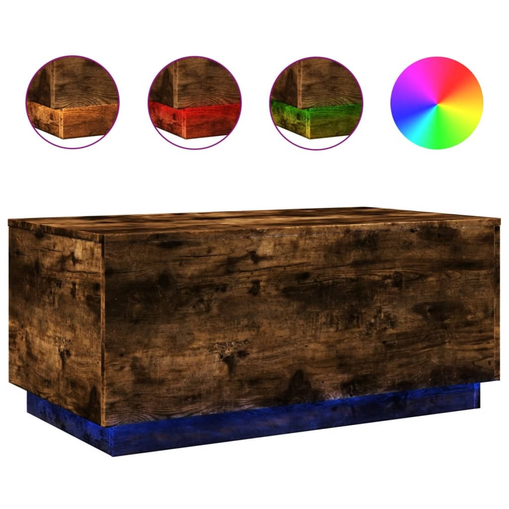 Coffee Table Smoked Oak Engineered wood 35.4×19.7×15.7 in