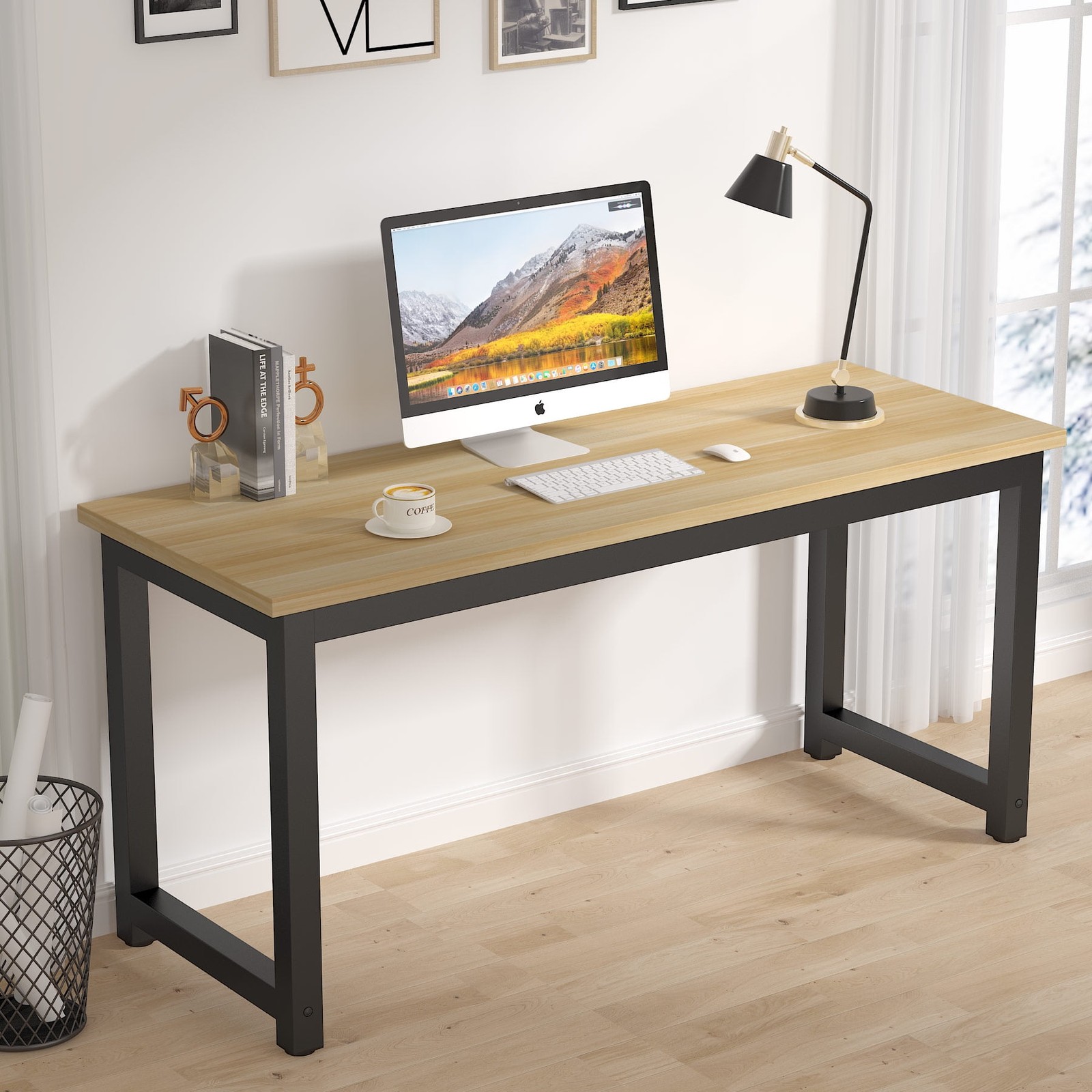 63″ Computer Desk Large Office Desk Computer Table Study Writing Desk for Office