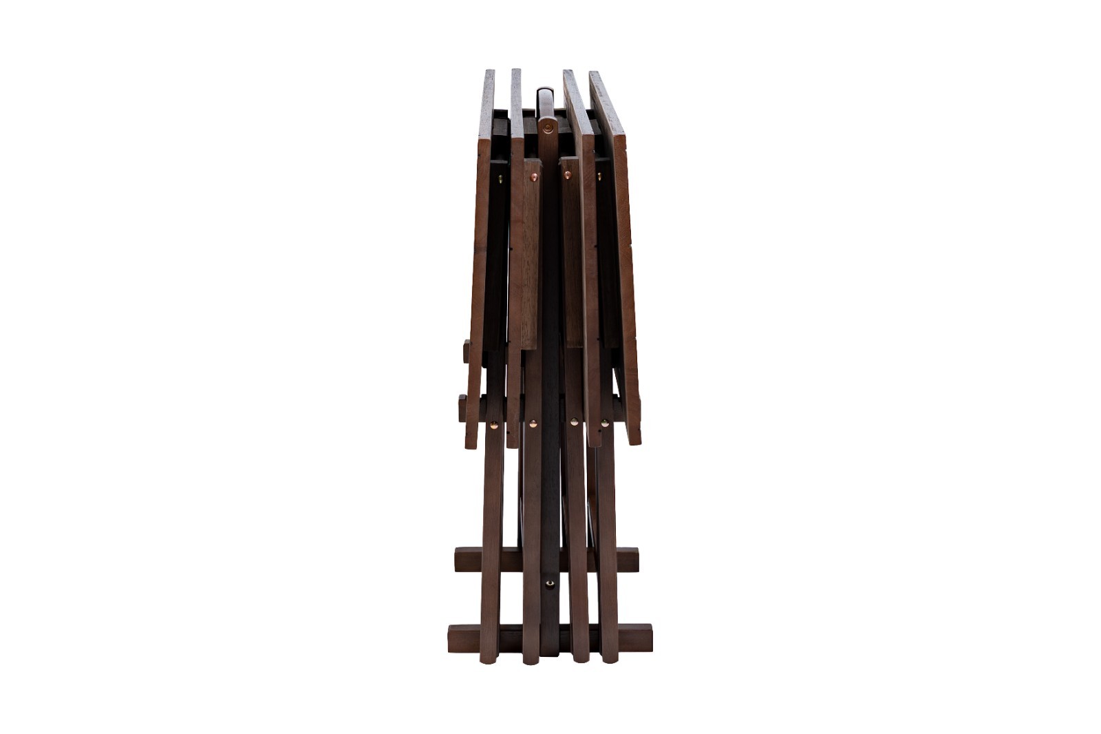 Mainstays 5-Piece Farmhouse XL Oversized Rubberwood Folding TV Tray, Walnut