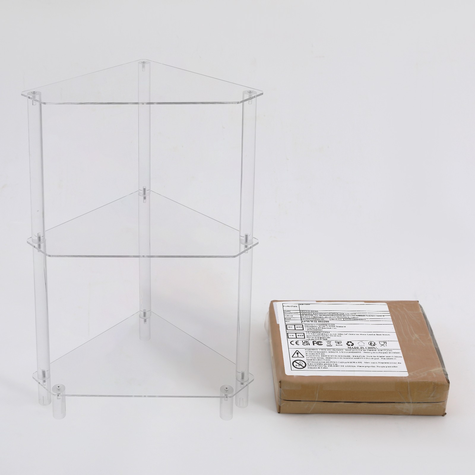 3-Tier Triangle End Table,Side Table,Side Table for Living Room,Bedroom,Bathroom