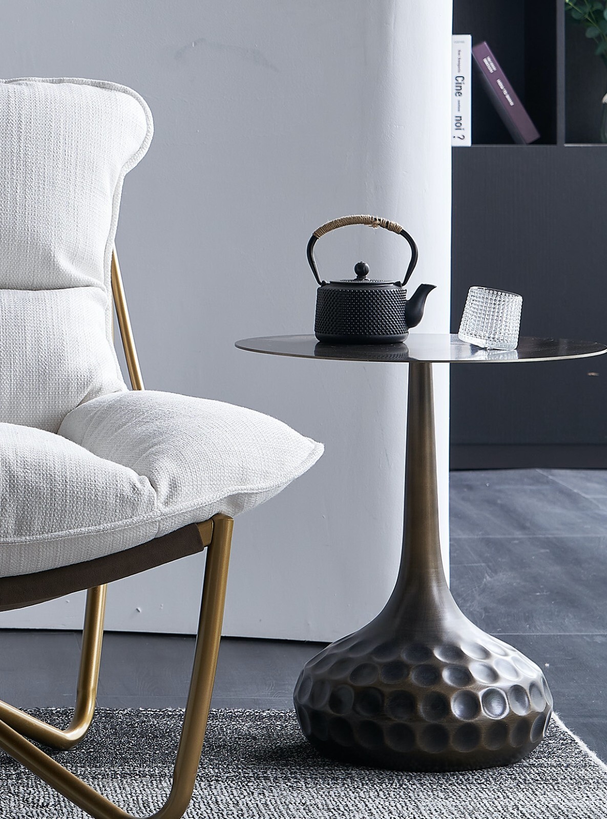 Palma Tall Iron Pedestal Coffee Table