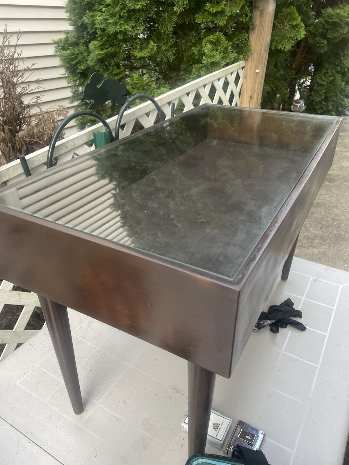 Shadow Box End Table Zen Garden Terrarium Reptile Enclosure Plant Garden