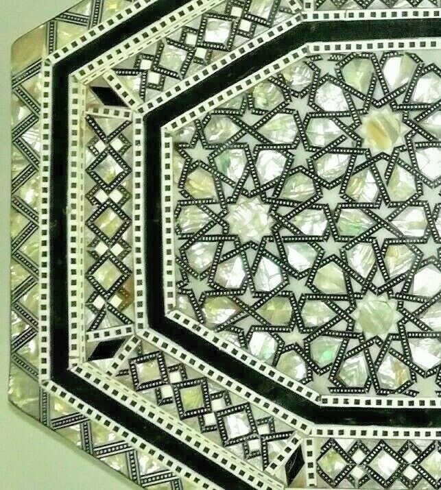Egyptian Handmade Wooden inlaid Mother Of Pearl End Table