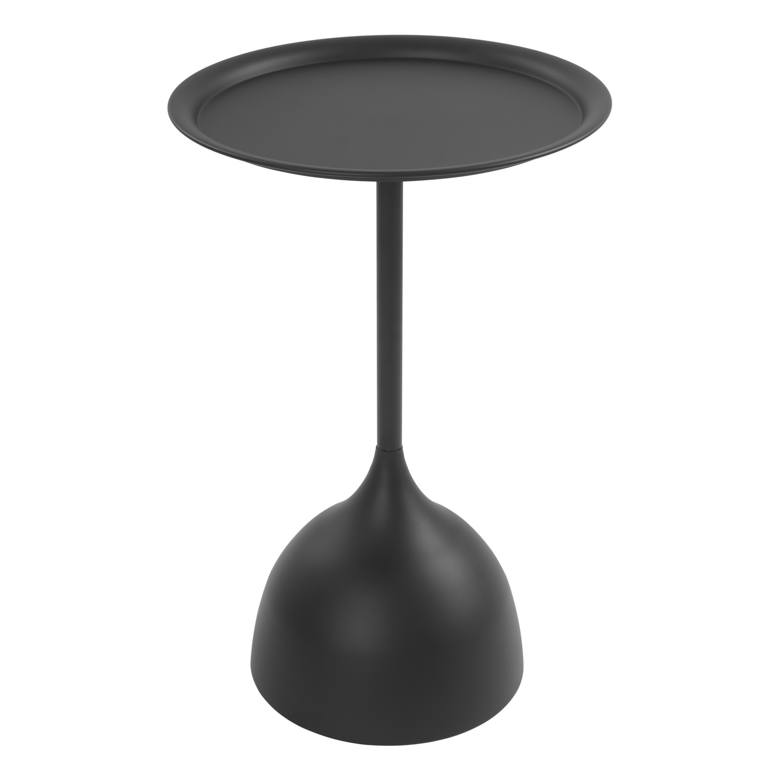 Modern Industrial Black Iron Side Table 15.75in Round Top 23.62in High