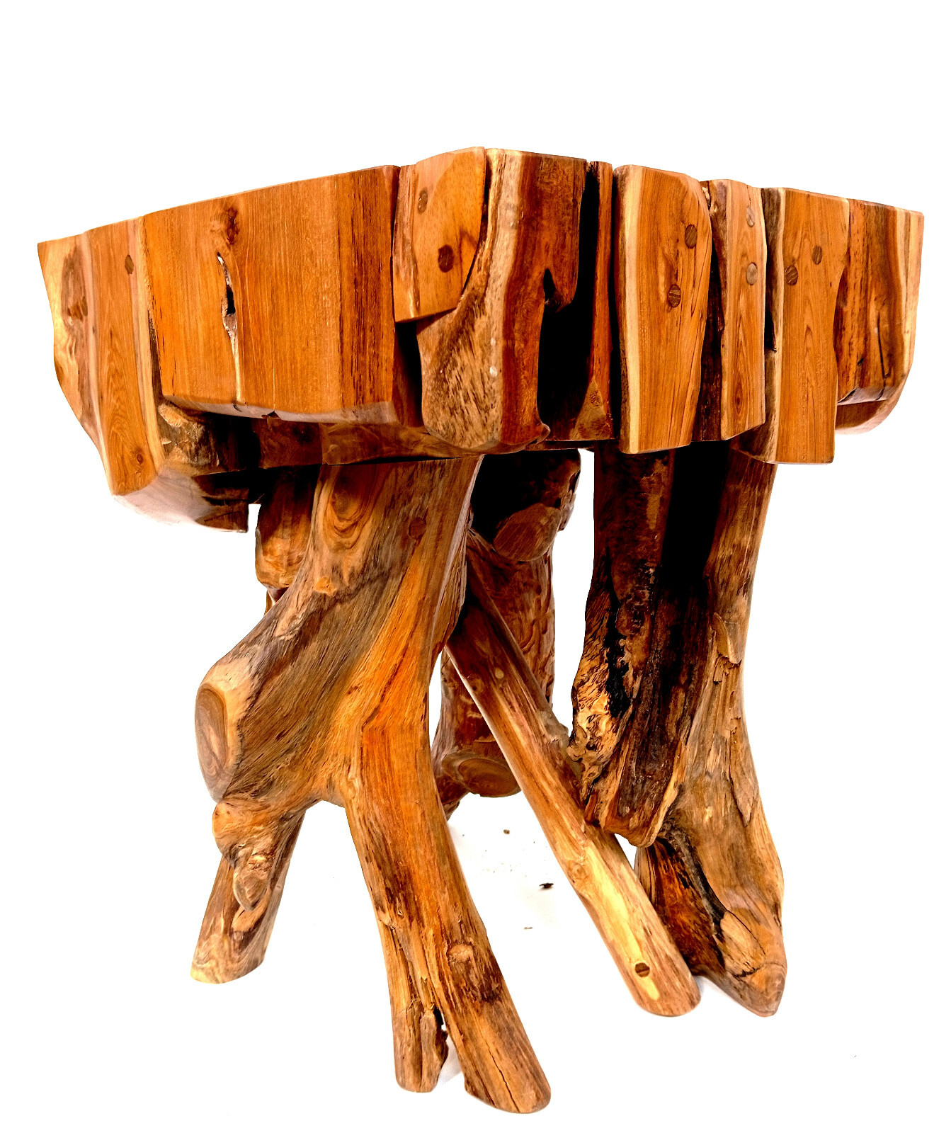 Teak Wood Side Table Root Wood Stool Solid Teak Wood Log Table