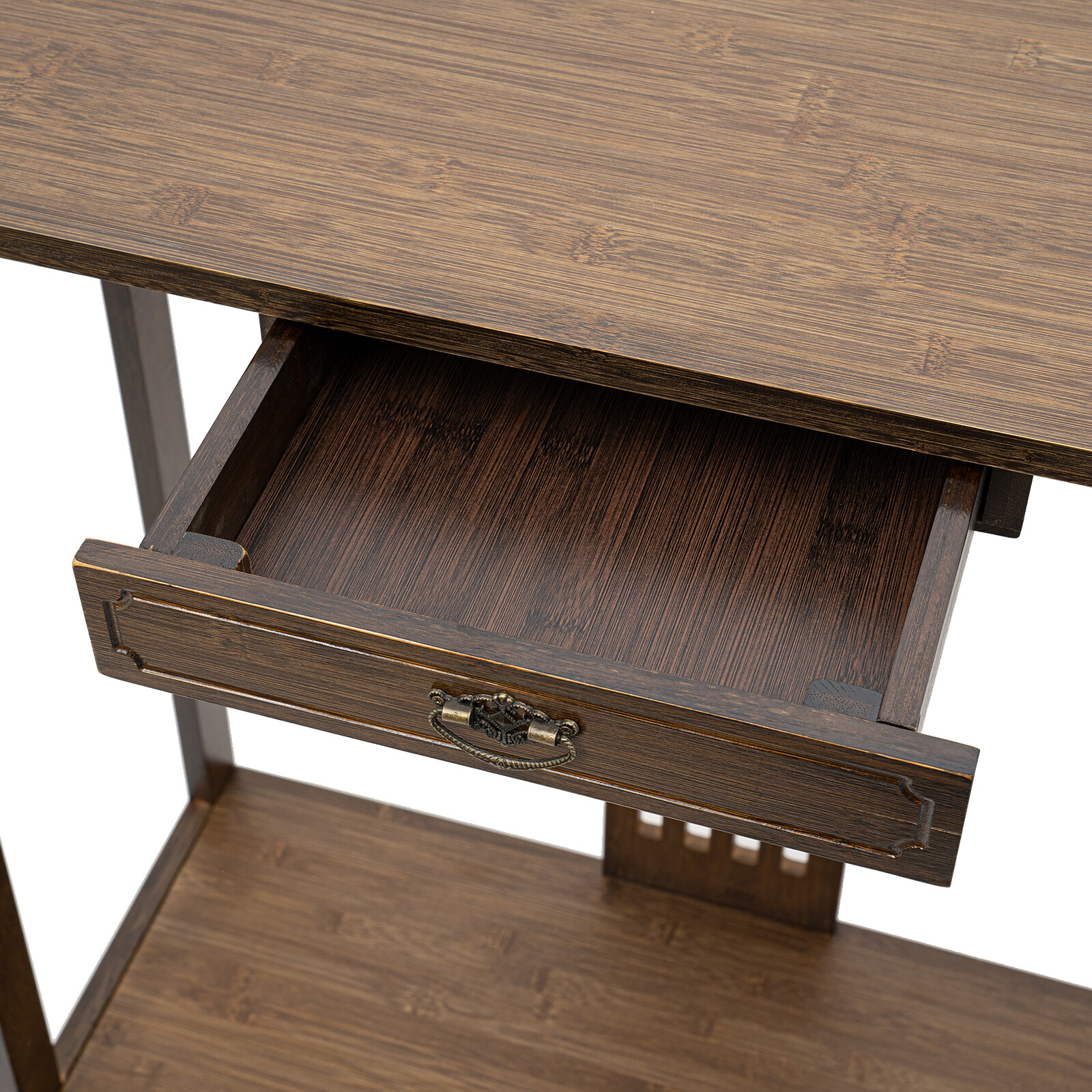 2-Tier Narrow Sofa Table Console Table with Storage Shelves for Hallway Entryway