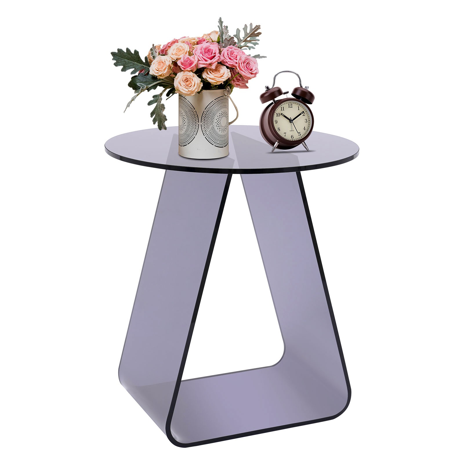 17.71in H Side Table Acrylic End Table Modern Nightstand Floorstand Coffee Desk
