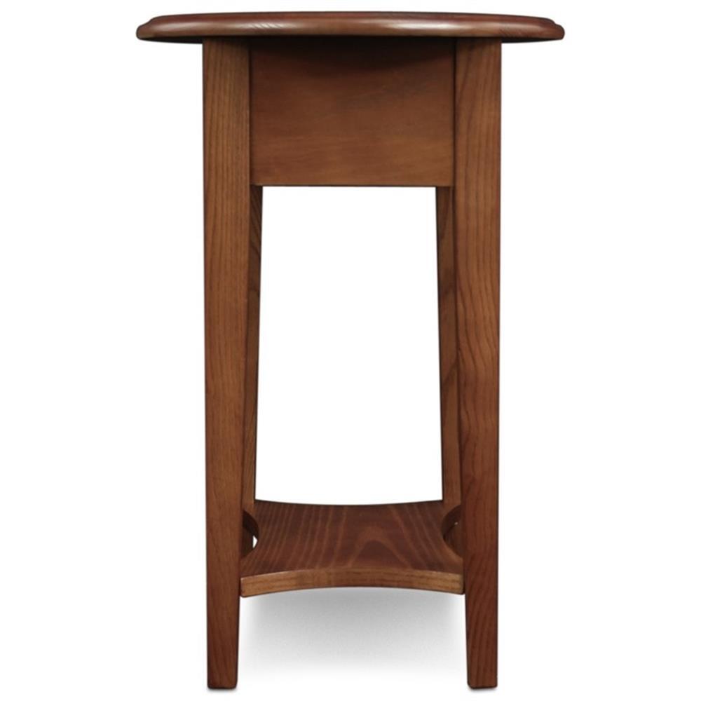 Leick Furniture Wood Oval End Table in Medium Oak Wood