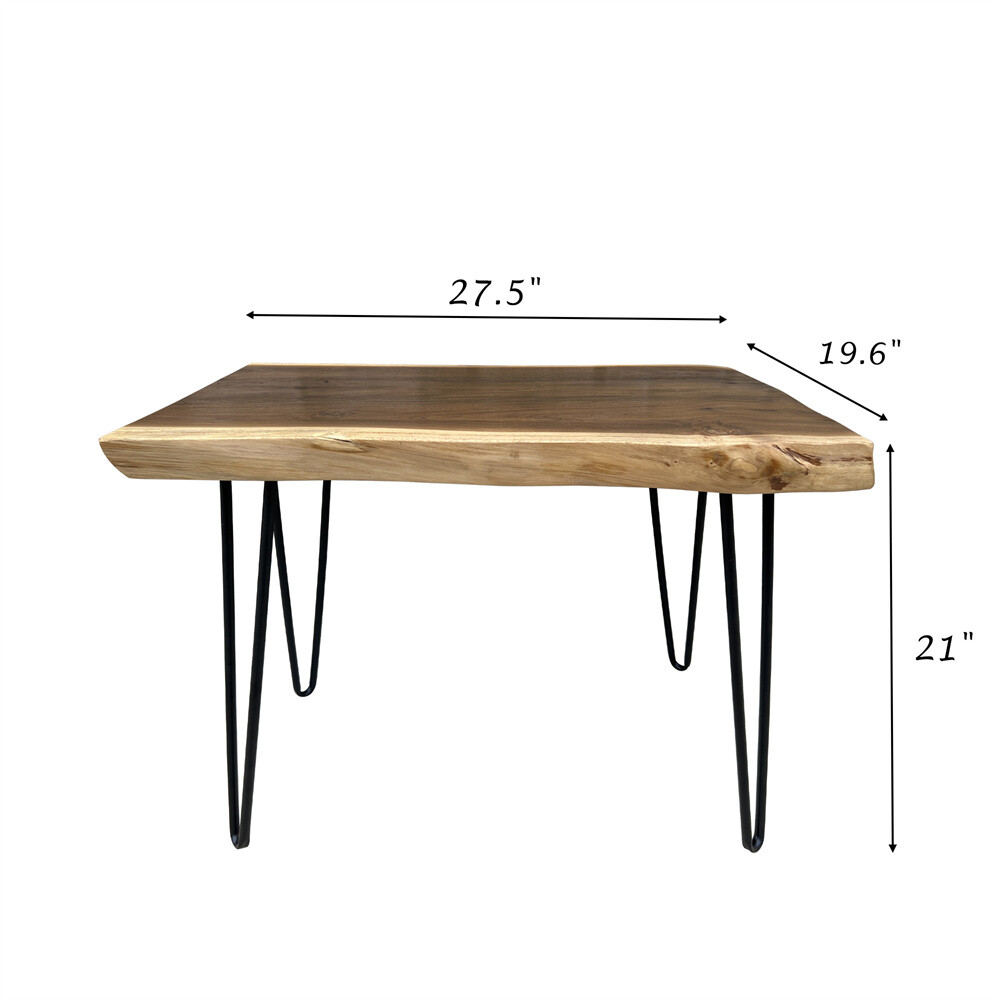 Rustic Teak Live Edge Small Coffee Table Mid-Century Modern Table Home Decor