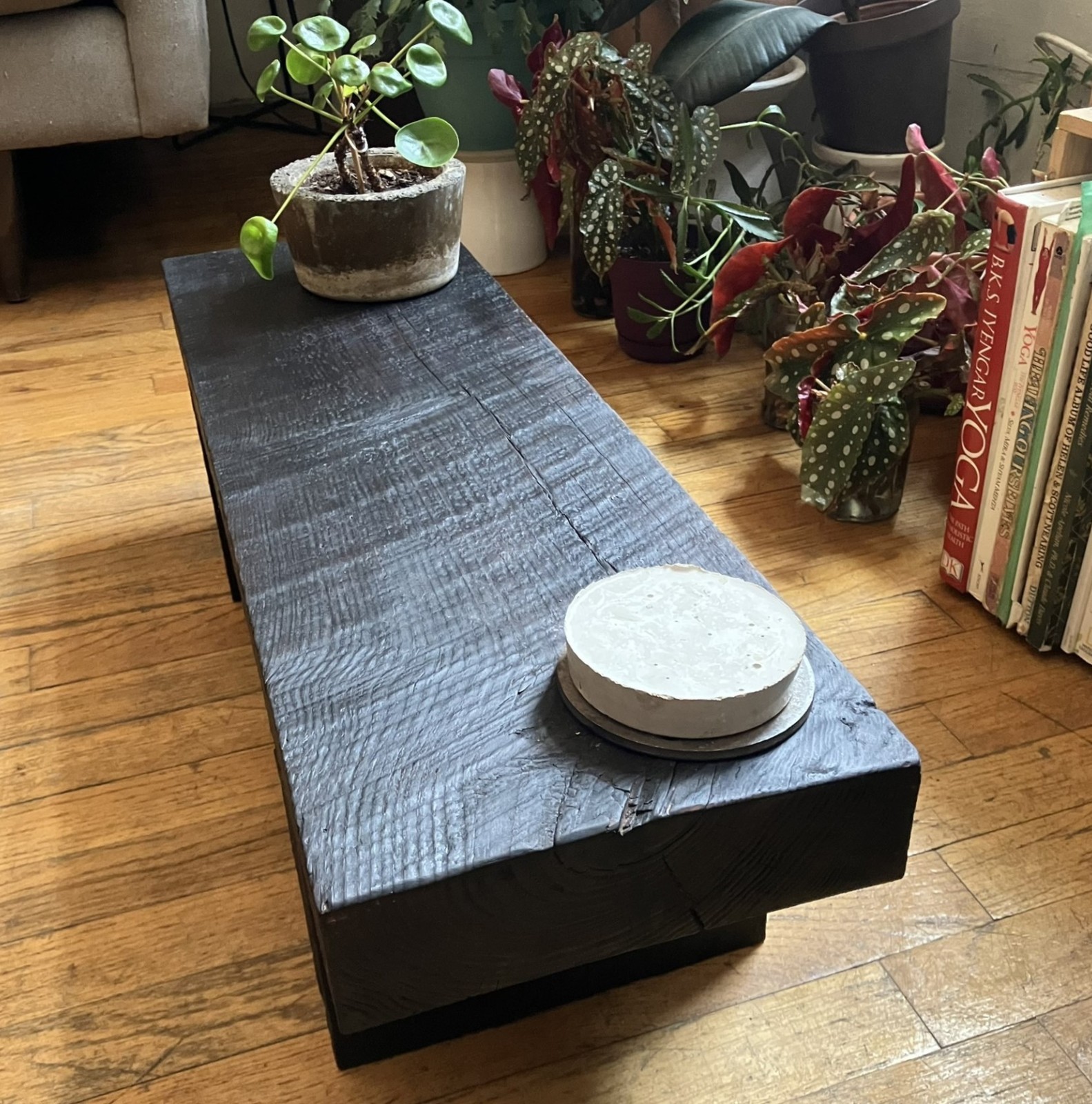 Shou Sugi Ban Reclaimed Wood Low Coffee Table – Tea Table -Meditation table