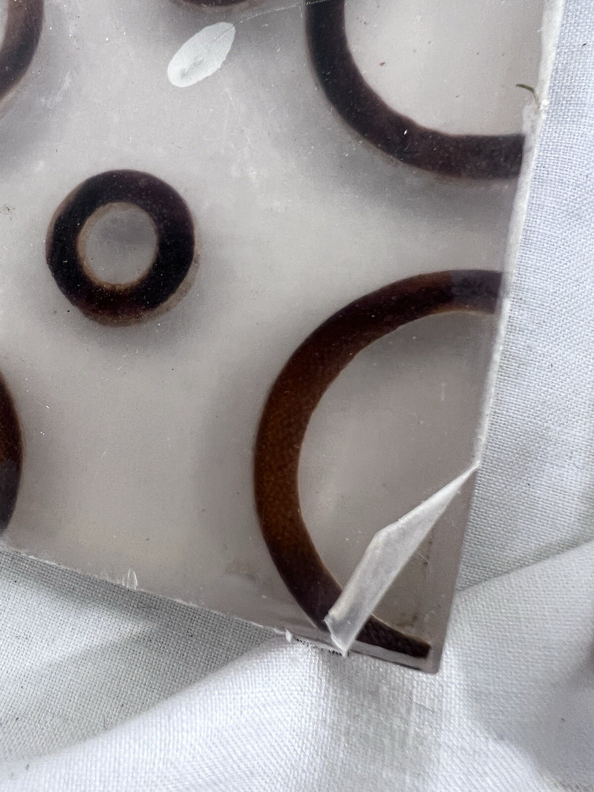 3 Sheets Natural Bamboo Rings In Clear Resin Wall Art, Table Top, Window Panel