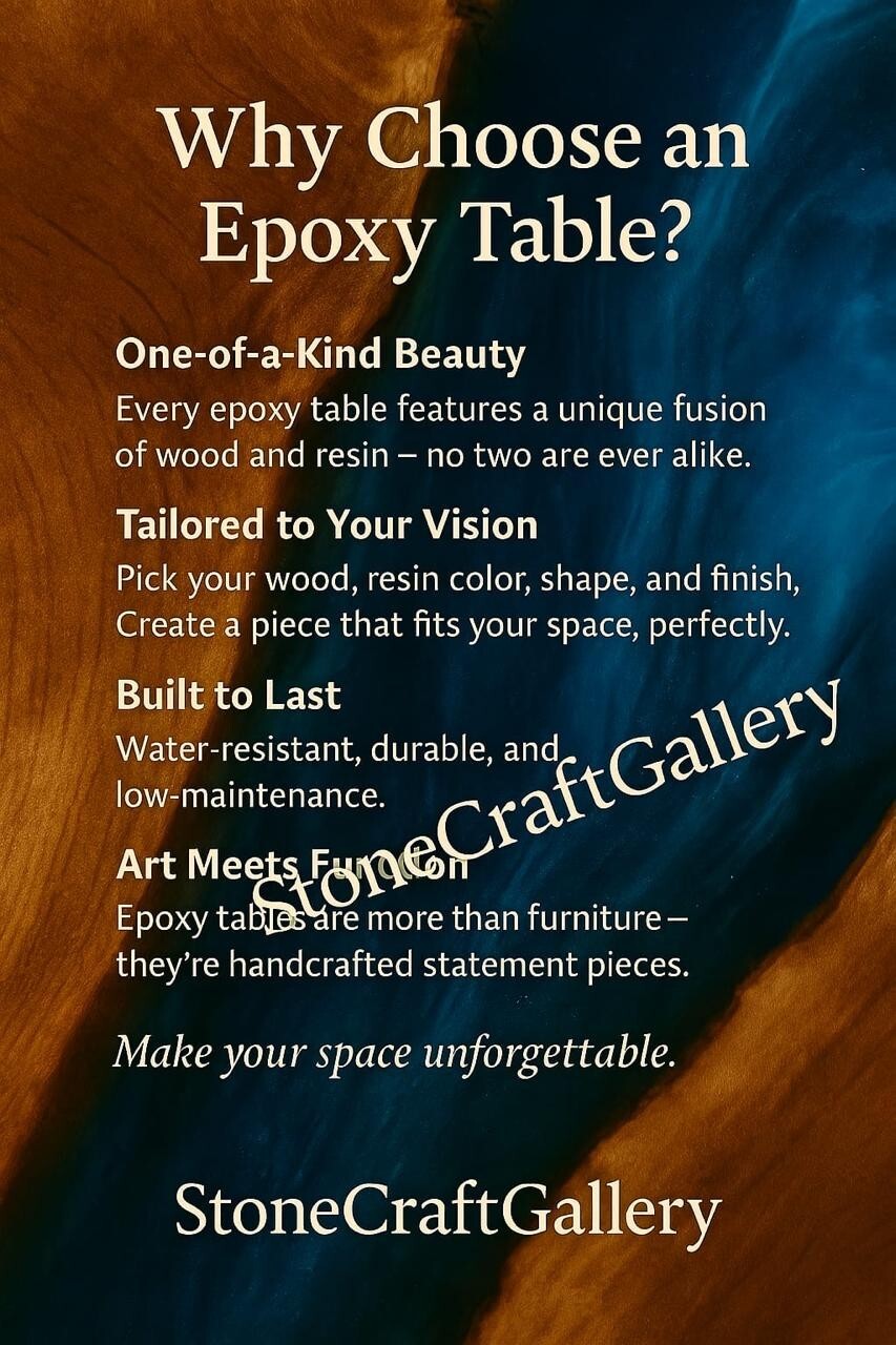 18″ Modern Epoxy Resin Coffee Table Top Handmade Design Trendy Home Decor